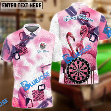 BlueJose Darts Flamingo Personalized Name, Team Name 3D Shirt