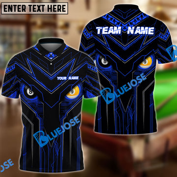 BlueJose Billiards Ball 8 & 9 Cyber Eyes Personalized Name, Team Name Unisex Shirt ( 4 Colors )