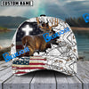 BlueJose Cross America Hunting Deer Crack Camo Pattern Multicolor Personalized Cap