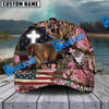 BlueJose Cross America Hunting Deer Crack Camo Pattern Multicolor Personalized Cap