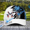 BlueJose Golf Skull US Flag Pattern Personalized Name Cap ( 2 Colors )