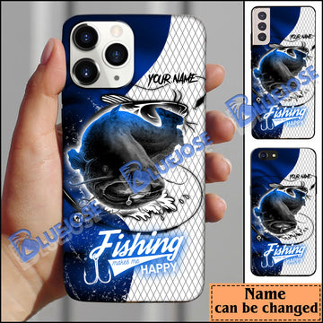 BlueJose Catfish Fishing Dark Blue Skin Sport Personalized Name Phone Case