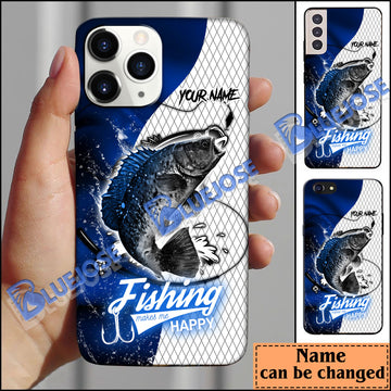 BlueJose Crappie Fishing Dark Blue Skin Sport Personalized Name Phone Case