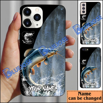 BlueJose Classic Catfish Fishing Skin Personalized Name Phone Case