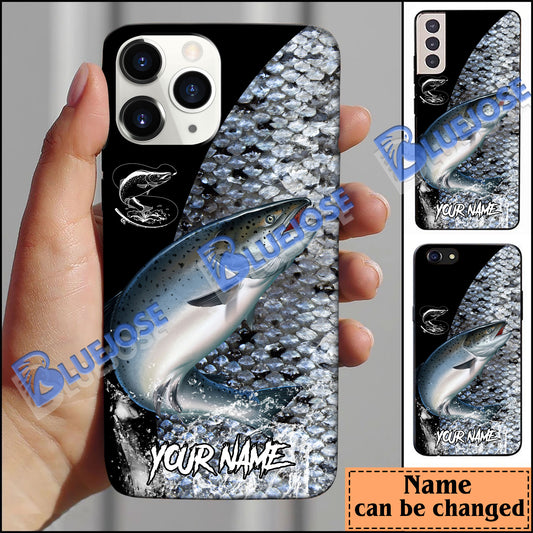 BlueJose Classic Salmon Fishing Skin Personalized Name Phone Case