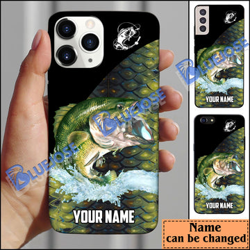 BlueJose Classic Bass Fishing Skin Personalized Name Phone Case