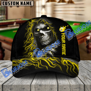 BlueJose Billiards Ball 9 Skull Personalized Name Cap