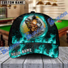 BlueJose Billiards Ball 9 Fire Skull Crack Personalized Name Cap (6 Colors)