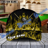 BlueJose Billiards Ball 8 8-Ball Fire Pattern Personalized Name Cap (4 Colors)