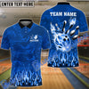 BlueJose Bowling And Pins Fireball Magic Customized Name 3D Shirt (4 Colors)