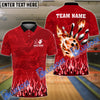 BlueJose Bowling And Pins Fireball Magic Customized Name 3D Shirt (4 Colors)