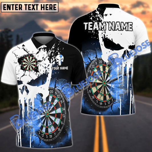 BlueJose Darts Punished Skull Flame Personalized Shirt (4 Colors)