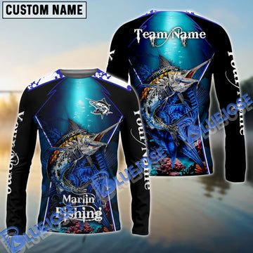 BlueJose Marlin Fishing Deep Sea Sport Custom Name & Team Name Shirts