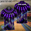 BlueJoses Bowling And Pins Thunder Rain Flame Customized Name 3D Shirt ( 6 Colors)