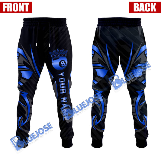 BlueJose Billiards Ball 8 Crown Sweatpants 3D Jogger ( 4 Colors)