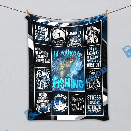 BlueJose Striped Bass Fishing Lovers Rather Be Blanket