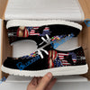 BlueJose Billiards American Flag 8 Ball Player White Canvas Loafer Shoes