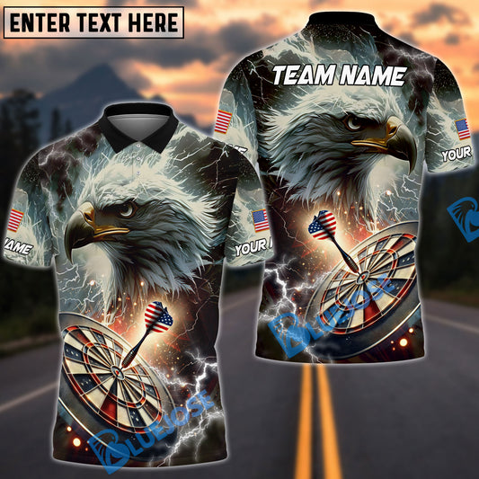 BlueJose Darts American Eagle Thunder Personalized Name, Team Name 3D Shirt