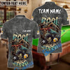 BlueJose Billiards Ball 8 & 9 Pool Sharks Washed Pattern Personalized Name, Team Name Unisex Shirt (4 Colors)