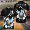 BlueJoses Bowling And Pins Thunder Strike Down Customized Name 3D Shirt ( 6 Colors)