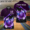 BlueJoses Bowling And Pins Thunder Strike Down Customized Name 3D Shirt ( 6 Colors)