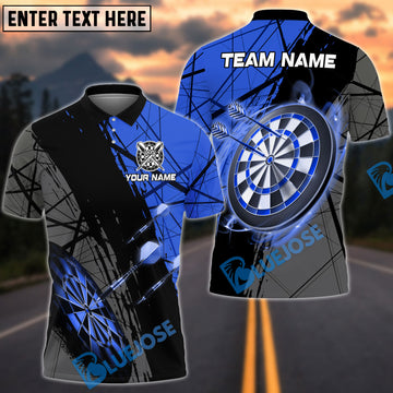 BlueJose Darts Flying Arrow Personalized Name, Team Name Shirt (4 Colors)