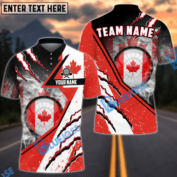 BlueJose Darts Canadian Flag Patriot Personalized Name, Team Name Shirt