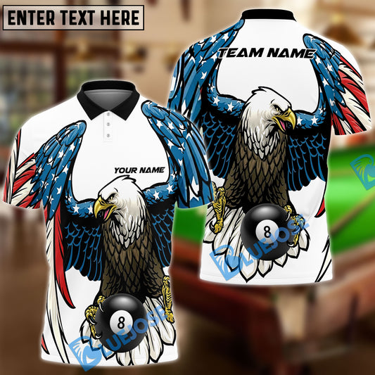 BlueJose Billiards Ball 8 American Eagle Personalized Shirt