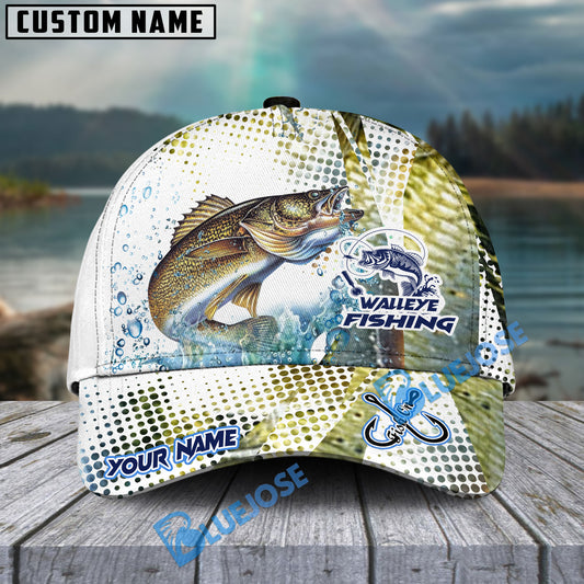 BlueJose Personalized Walleye Fishing Skinfish Water Sport Pattern Classic Cap