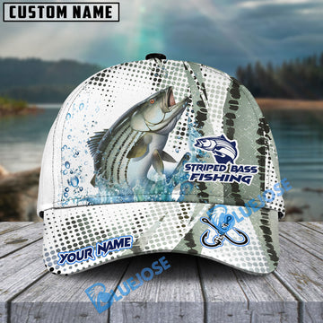 BlueJose Personalized Striped Bass Fishing Skinfish Water Sport Pattern Classic Cap