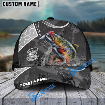 BlueJose Trout Fishing Gray Camo Sport Personalized Cap