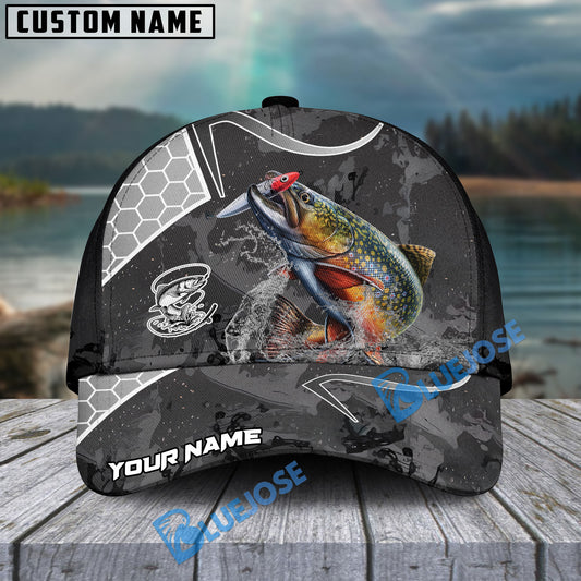 BlueJose Trout Fishing Gray Camo Sport Personalized Cap