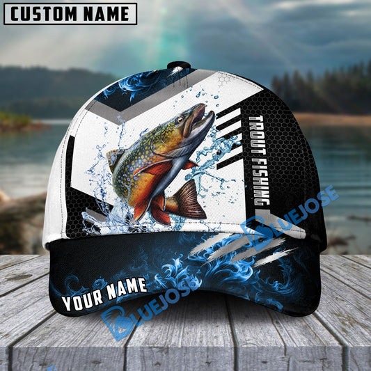 BlueJose Trout Fishing Blue Flame Sport Personalized Cap