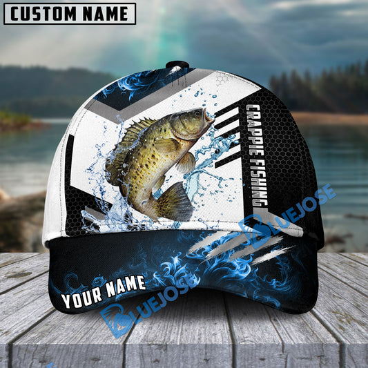 BlueJose Crappie Fishing Blue Flame Sport Personalized Cap