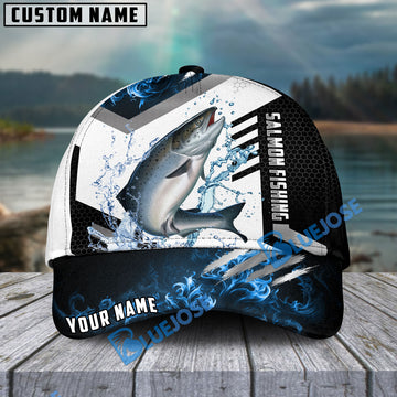 BlueJose Salmon Fishing Blue Flame Sport Personalized Cap