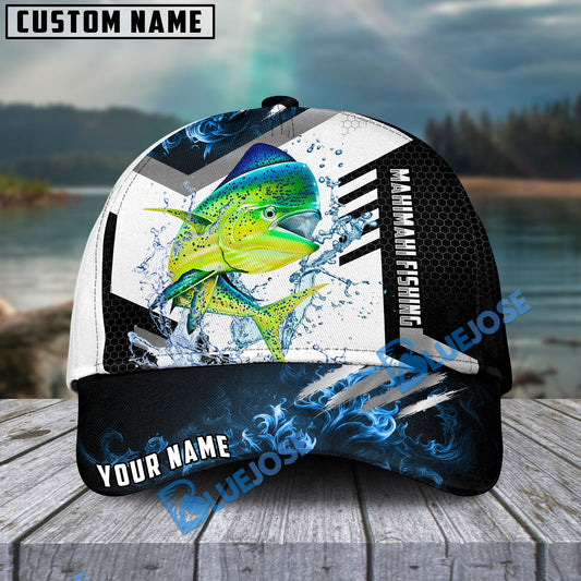 BlueJose Mahimahi Fishing Blue Flame Sport Personalized Cap