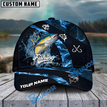 BlueJose Tuna Fishing Blue Smoke Personalized Cap