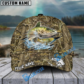 BlueJose Walleye Fish Camouflage Personalized Cap