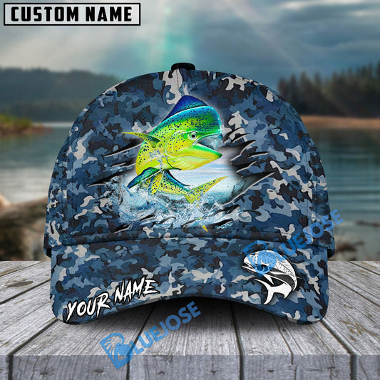 BlueJose Mahimahi Fish Camouflage Personalized Cap