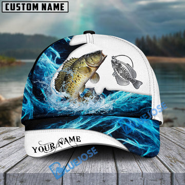 BlueJose Crappie Fishing Water & White Personalized Cap