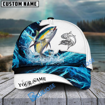 BlueJose Tuna Fishing Water & White Personalized Cap