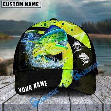 Bluejose Mahimahi Fishing Skinfish Texure Pattern Personalized Cap