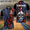 BlueJose Bowling American Flag Skull Middle Finger Personalized Shirt
