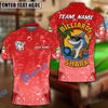 BlueJose Billiards Ball 8 Funny Cartoon Shark, Bubble Design Personalized Name Shirt (4 Colors)