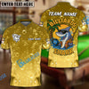 BlueJose Billiards Ball 8 Funny Cartoon Shark, Bubble Design Personalized Name Shirt (4 Colors)