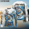 Bluejose Musky Fishing Anchor Ocean Splash Design Name & Team Name 3D Shirts