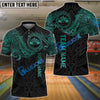 BlueJose Bowling And Pins Tribal Tattoo Customized Name, Team Name 3D Shirt (4 Colors)