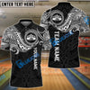 BlueJose Bowling And Pins Tribal Tattoo Customized Name, Team Name 3D Shirt (4 Colors)
