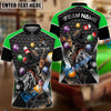 BlueJose Billiards Ball 8 Skull Gunslinger Personalized Name Shirt For Kids (4 Colors)