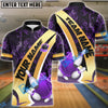 BlueJose Bowling And Pins Gold Flame Power Premium Customized Name, Team Name 3D Shirt (4 Colors)